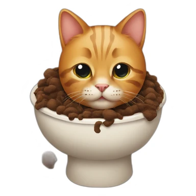 cat into a poop sticker