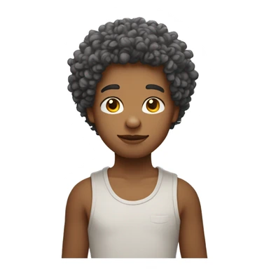 Garçon aux cheveux bouclés qui fait un cœur avec ses mains sticker