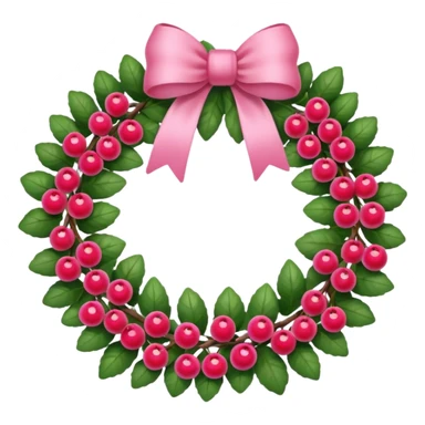 pink ornament wreath with berries sticker