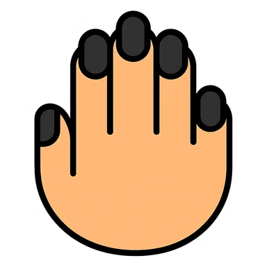 black painted nails sticker