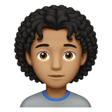 black boy with slightly long, curly black hair  sticker