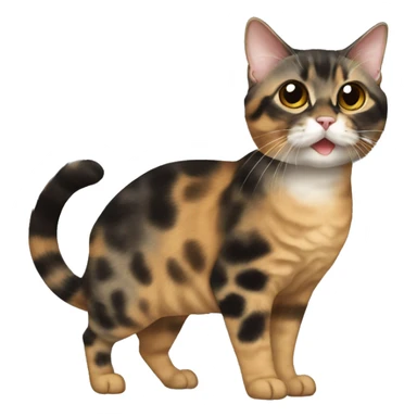 Tortie munchkin cat standing sticker