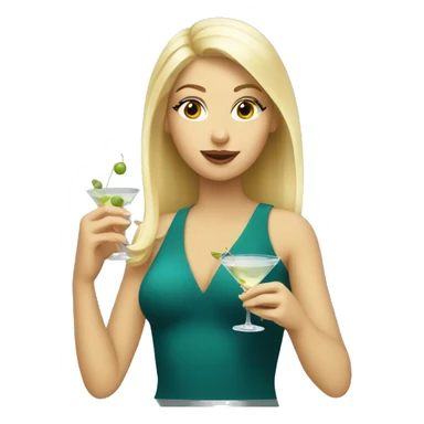Blonde girl drinking a martini sticker