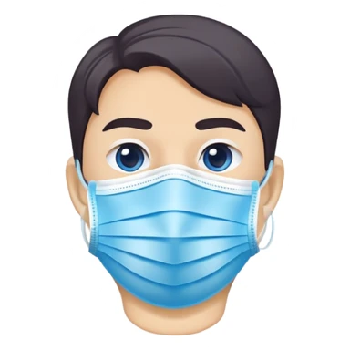 covid mask with ear loops sticker