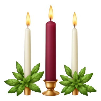 taper candles with herbs Burgundy sticker