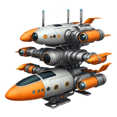 Orange, cyberpunk style, neon, gravity realistic space station sticker