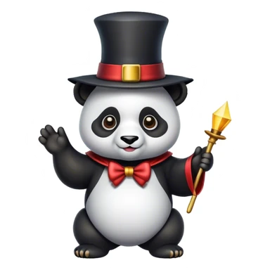 panda with magician hat sticker