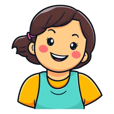 beautiful girl with bright smile laughing sticker
