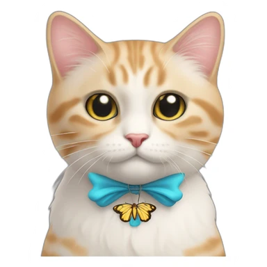 gato com asas de borboleta sticker