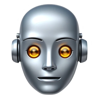 simple AI robot face with digital expression sticker