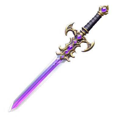 Shadow Fang — black steel + violet aura,Royal Sword. sticker