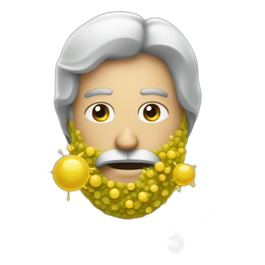 man with beard fighting a virus sticker