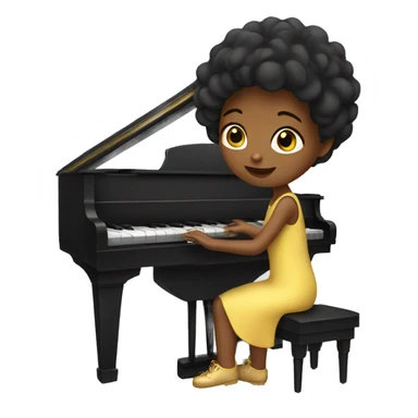 A girl playing piano  sticker