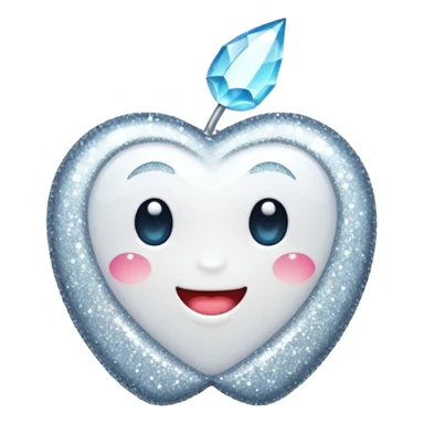 glitter white health sticker