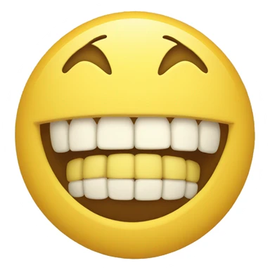 Smiling emoji with yellow bone in mouth sticker