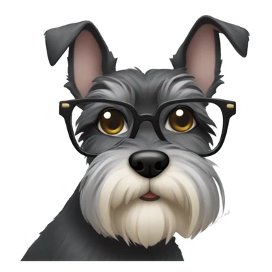 Schnauzer with glasses and cat ears sticker