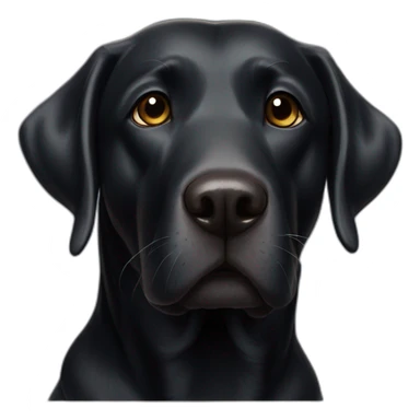 Senior Black lab round head tiny black eyes small tongue sticker