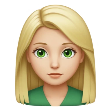 Girl with blonde straigt hair and green eyes sticker