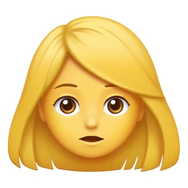 una cara amarilla mirando hacia arriba a la derecha mientras se acaricia el pelo sticker