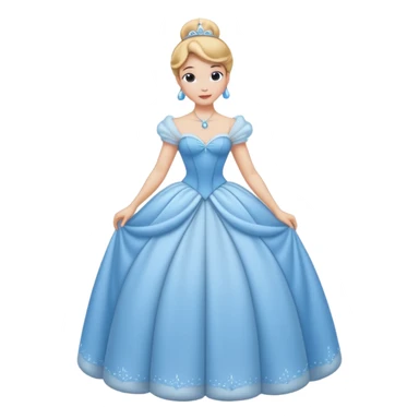 Princesa cinderella Disney com vestido grande e cheio com um coque e corpo inteiro sticker