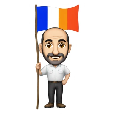Pashinyan with Armenian flag FLORIST sticker
