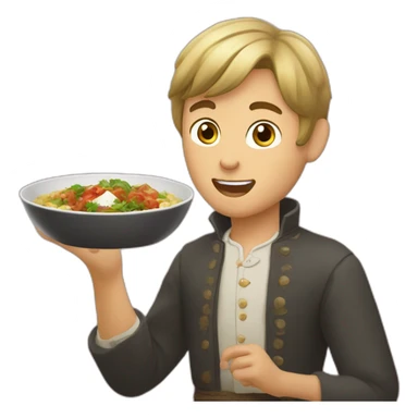 georgian (the country) boy eating Georgian dish sticker