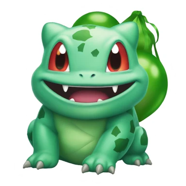 Evil Bulbasaur, balloon letters HH sticker