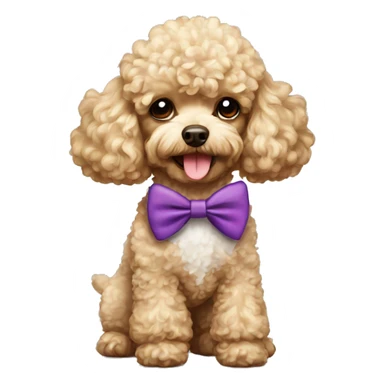 Toy poodle with bowtie sticker