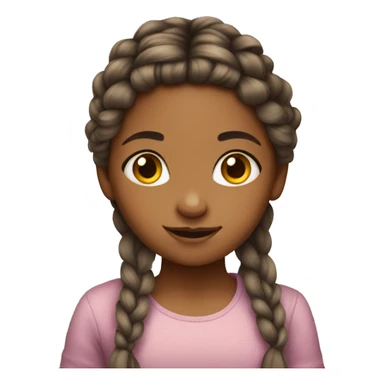 Little girl with braided hair. sticker
