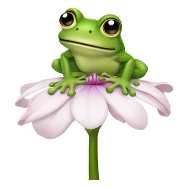 Frog on a flower sticker