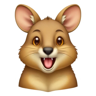 Cinematic Cute Yawning Wallaby Portrait Emoji, Head tilted slightly with a dramatic, wide-open yawn, showcasing a soft, downy tan fur with gently drooping ears, round amber eyes barely open in drowsy contentment, Simplified yet irresistibly adorable features, highly detailed, glowing with a soft, cozy glow, high shine, relaxed yet expressive, stylized with a touch of outback charm, bright and endearing, soft glowing outline, capturing the essence of a sleepy yet affectionate wallaby, so drowsy it feels like it could stretch out of the screen and curl up for a nap! sticker