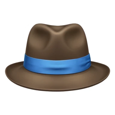 a fedora emoji with a blue band sticker