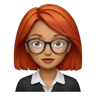 Una mujer con pelo rojo y lentes trigueña sticker