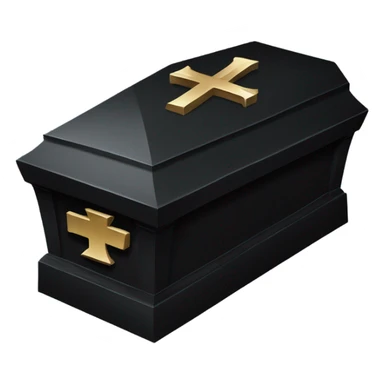 Black coffin with a cross on it sticker