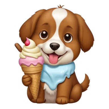 Cane che mangia un gelato sticker