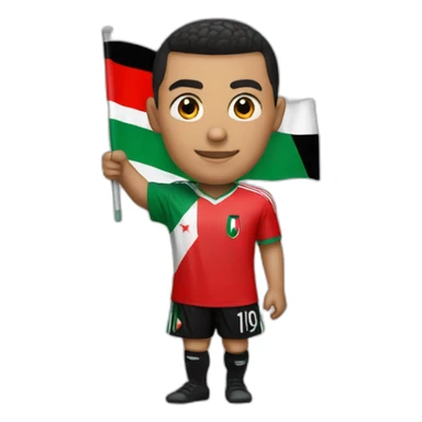 Ronaldo with the flag of palestine on the hand sticker