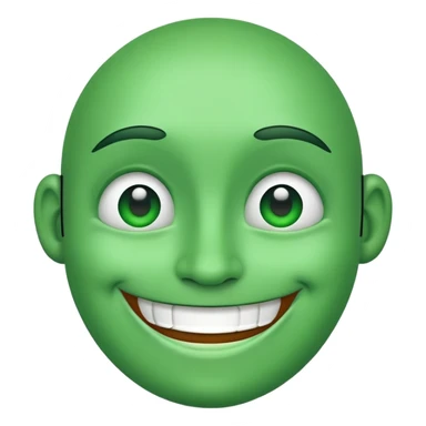 green face with a big smile sticker