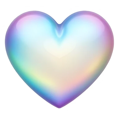  Iridescent white pale heart sticker