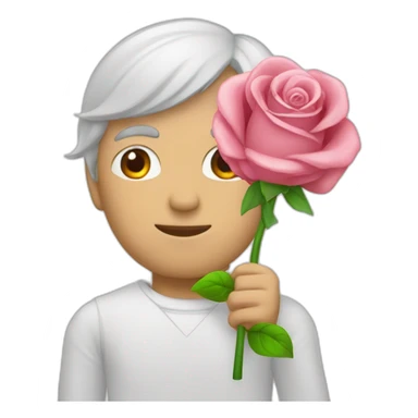 Homme blanc avec un bouquet de rose  sticker
