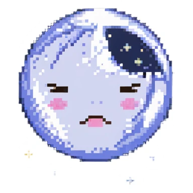 full moon with sleepy face, closed eyes and small z's floating sticker