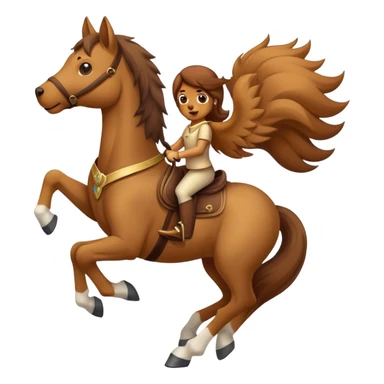 a dog riding a horse sticker