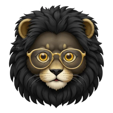 Black Lion with glasses on sticker