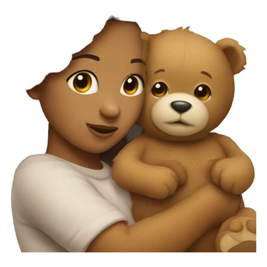 Teddy bear holding baby sticker