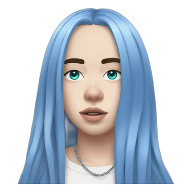 Billie eilish chanteuse cheveux bleu sticker