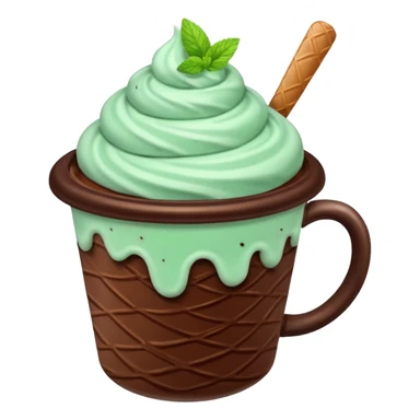 cup mint and chocolate ice cream sticker