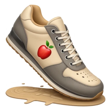 3D Apple-style emoji of a foot with a sneaker stepping on the ground, leaving a shoe print.






 sticker