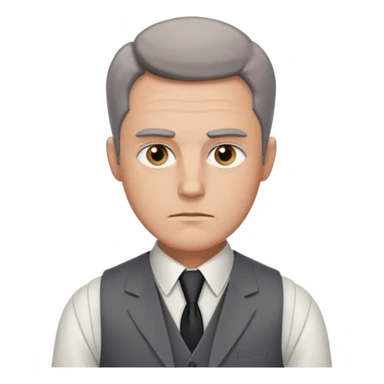 Adult man, wearing a formal vest, serious look
 sticker