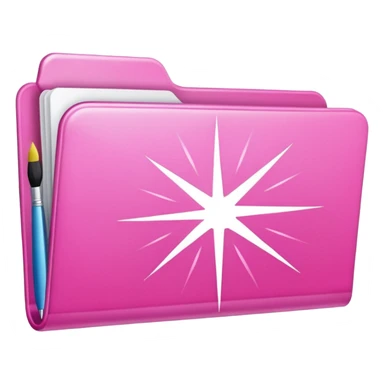  folder light sparkles pink plain with brush logo sticker