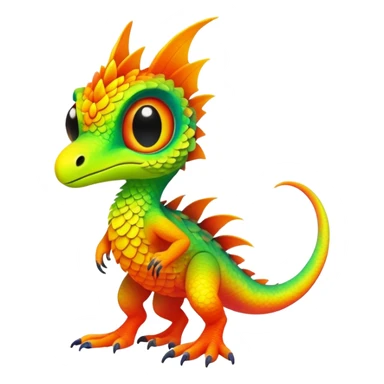 Tropical exotic lush warm-colored neon-colored Fakémon-Trico-creature (full body) sticker