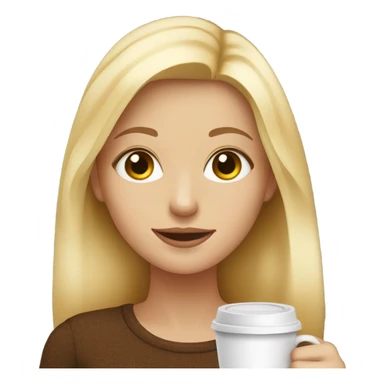 Blonde girl drinking coffee hazel eyes sticker